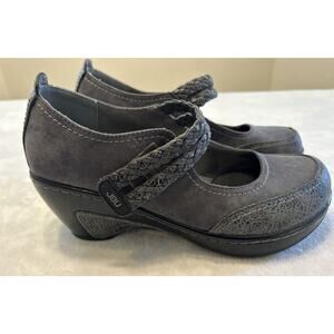 JBU Shoes Emerald Women’s Size 8.5 M Gray Mary Jane Heels Leather Memory Foam